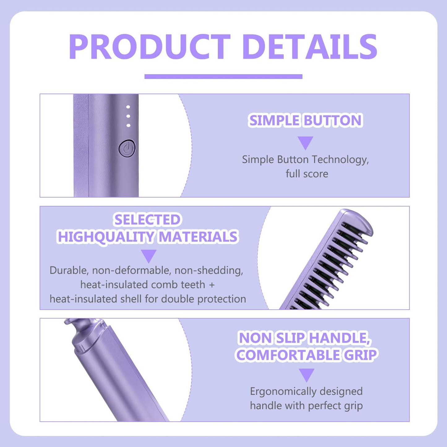 Rechargeable Mini Hair Straightener – Cordless Portable Flat Iron for Travel & On-the-Go Styling